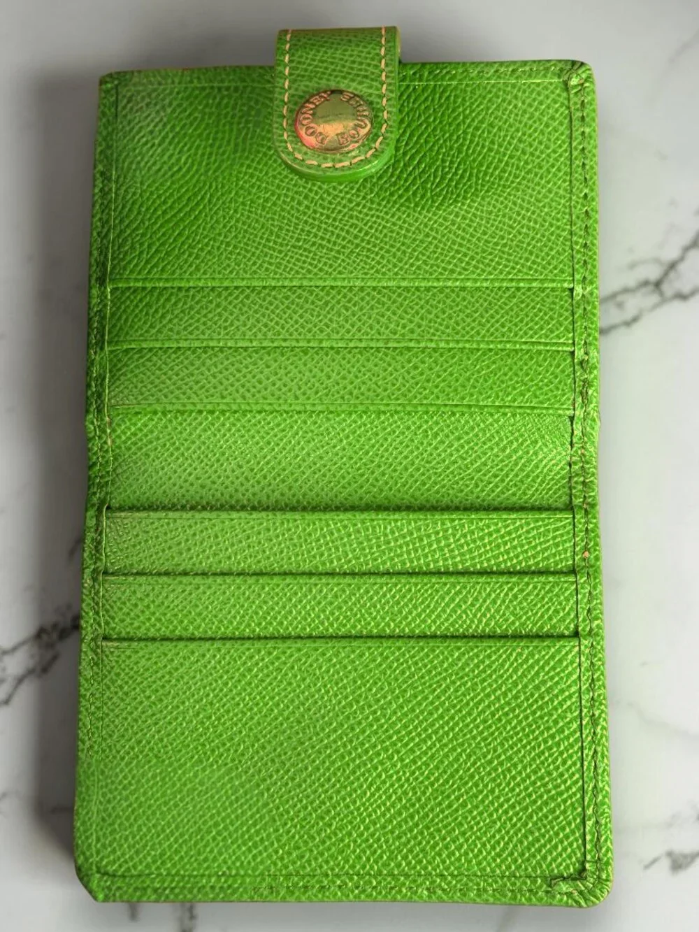 Dooney & Bourke Vintage Pebbled Green Leather Tote Bag with Matching Wallet Set